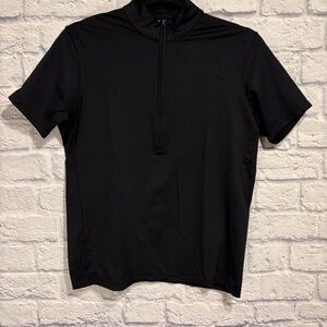 RLX Ralph Lauren Womenโs Gold Short Sleeve Zip-Up Shirt Large